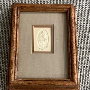 Nora K. Fischer Rustic Brown Wooden Frame with Cream Artwork